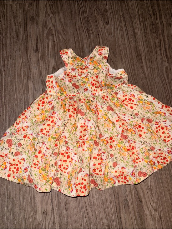 Carter's Other - Carter's Cream Floral Dress with Red & Yellow Flowers